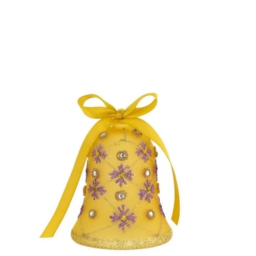 CAMPANELLA PASQUALE DECORATA CON LED H. 10 GIALLO