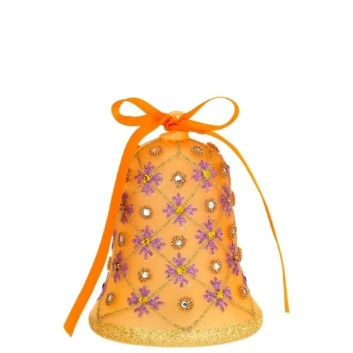 CAMPANELLA PASQUALE DECORATA CON LED H. 12 ARANCIOI