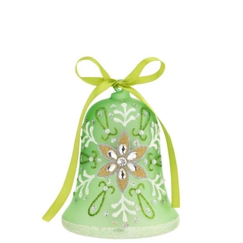 CAMPANELLA PASQUALE DECORATA CON LED H. 12 VERDE