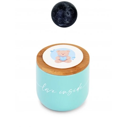 CANDELA BARATTOLO AZZURRO CON ORSETTO