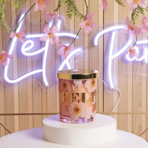 CANDELA FELICITA' ROSA PROFUMO VANIGLIA CM.7