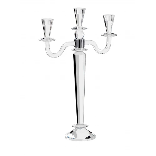 CANDELABRO CRISTALLO 3 FIAMME H.CM.52