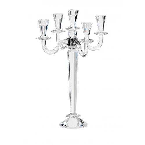 CANDELABRO CRISTALLO 5 FIAMME H.CM.52