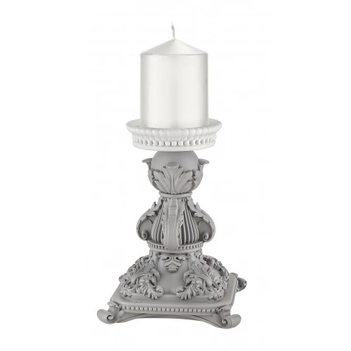 CANDELIERE BAROCCO CERO H.21 GRIGIO