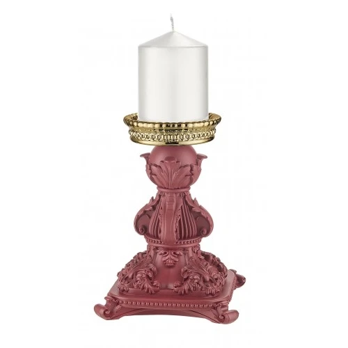 CANDELIERE BAROCCO CERO H.21 ROSSO