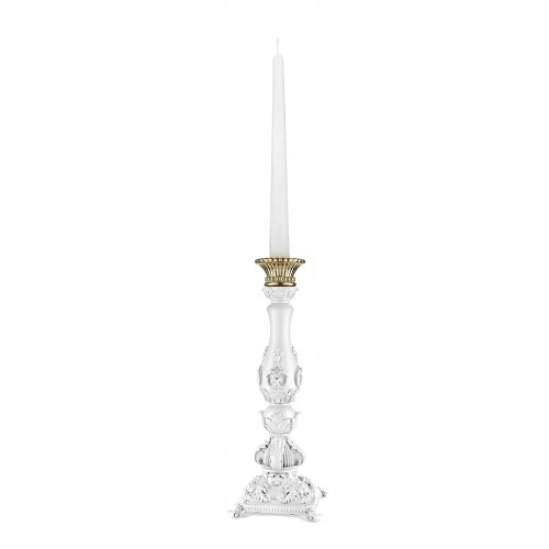 CANDELIERE BAROCCO H.40 BIANCO