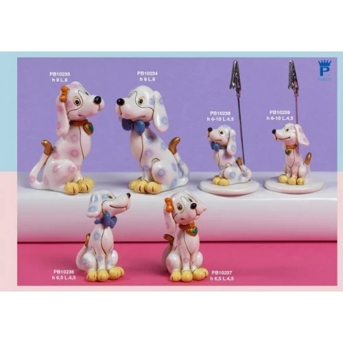 CLIP PORTAFOTO CANE ROSA 6 CM. RESINA