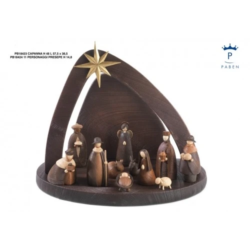 CAPANNA COMP. PER PRESEPE-STELLA 48 CM. RESINA-MET