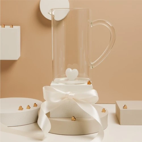 CARAFFA VETRO CUORE BIANCO - CLARALUNA 2025