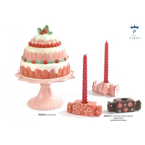 CARAMELLA PORTACANDELA 11.8 CM. CERAMICA