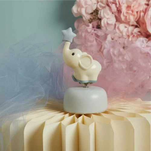 Carillon Claraluna con Elefantino Azzurro: La Dolcezza di una Melodia Eterna cm. 7,5x14