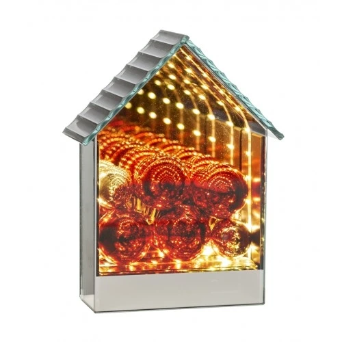 CASA VETRO CON LED - DECORAZIONE NATALE