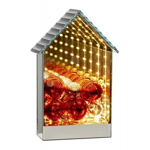 CASA VETRO CON LED - DECORAZIONE NATALE