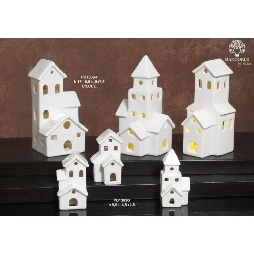 CASETTA 18.5 CM. PORCELLANA CON LUCE