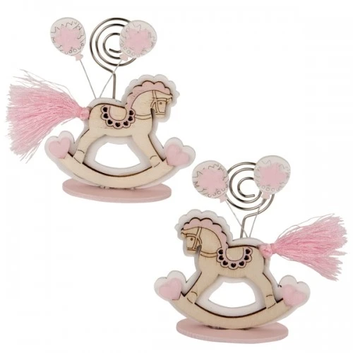 CAVALLINO CLIP ROSA CM.8 