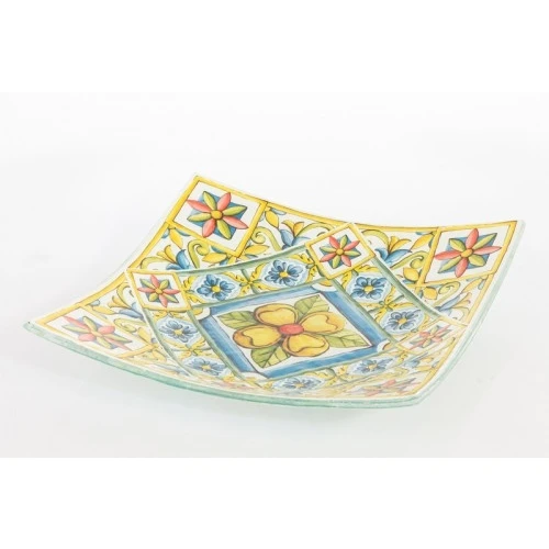 Centro tavola in cristallo decoro Mediterraneo - Cuorematto
