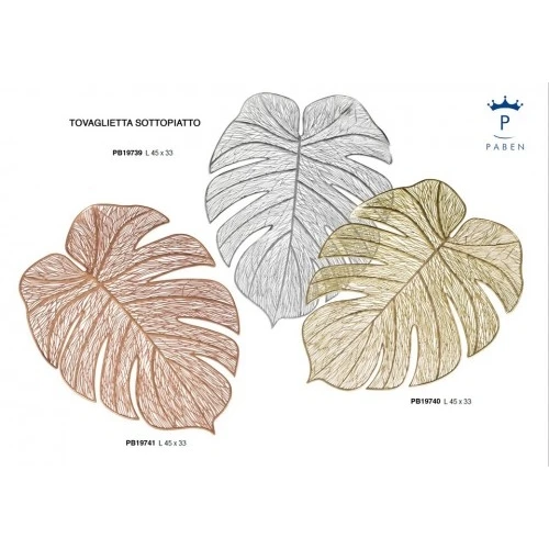 SEGNAPOSTO FOGLIA 45 CM. GOMMA ARGENTO