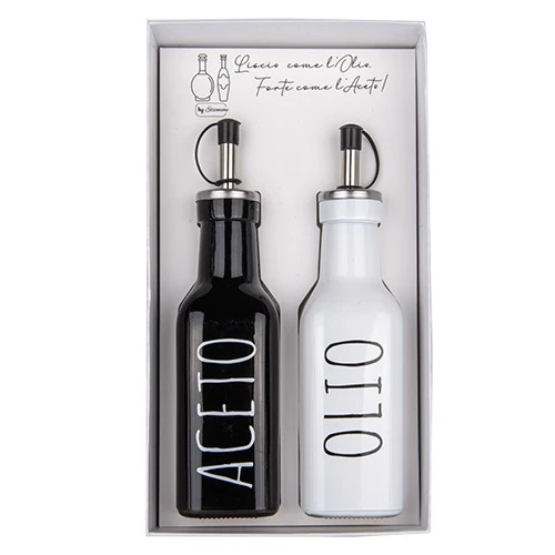 BOMBONIERA UTILE PER MATRIMONIO - CHEF SET OLIO/ACETO H19 CON BOX 180ML 