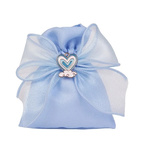 SACCHETTO CONFETTI PER NASCITA / BATTESIMO - CIELO BAG CUORE CM 8X10 CIELO 