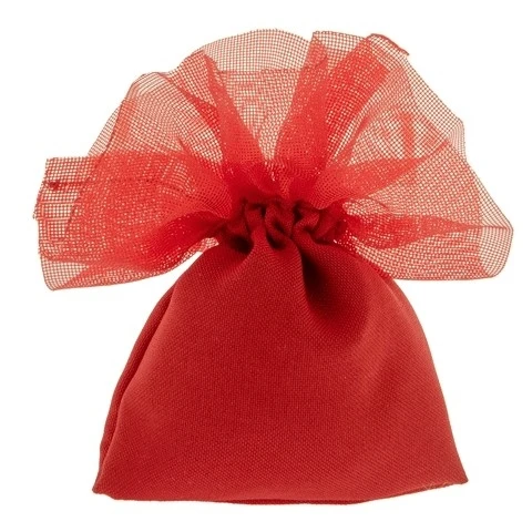 SACCHETTO CONFETTI CIUFFO IN TULLE CM.10X13 ROSSO 