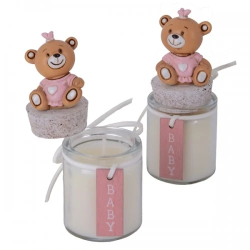 BOMBONIERA - CIUFFO ORSO CANDELA ROSA H.10,5