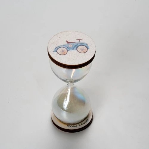 CLESSIDRA MACCHININA PER COMUNIONE MASCHIO