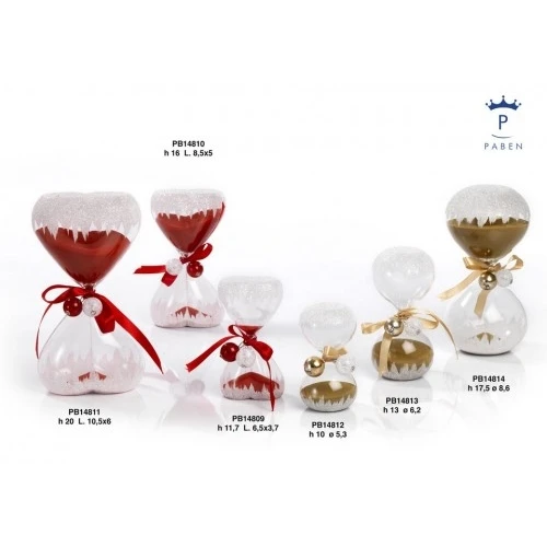 CLESSIDRA ROSSA 16 CM. VETRO G.BOX