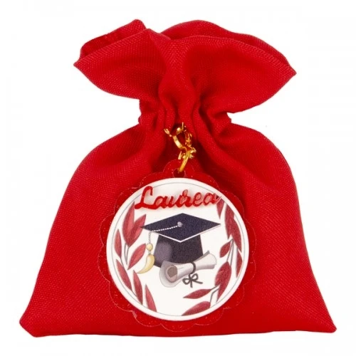 SACCHETTO CONFETTI CLIP BAG DECORO LAUREA CM.10X12 