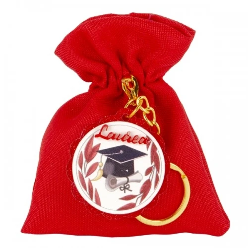 SACCHETTO CONFETTI CLIP BAG P/CHIAVI LAUREA CM.8X10 