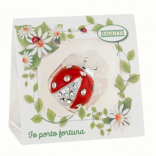 COCCINELLA SINGOLA CON CRISTALLI mm 45 - ROSA