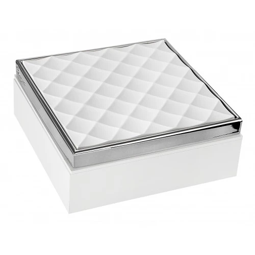 COFANETTO 17X17 BIANCO/ARGENTO