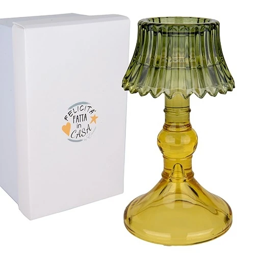 COLORFULL LUME GREEN IN VETRO H.14,5 CON BOX 