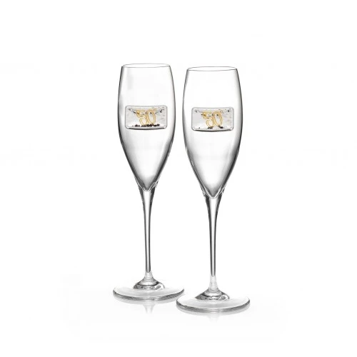 CONFEZIONE COPPIA FLUTE 50° NOZZE D'ORO
