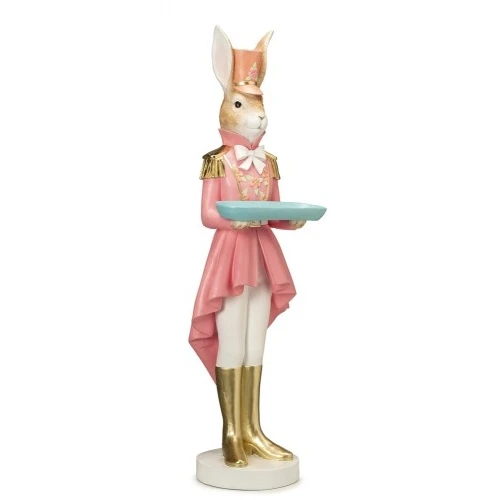STATUA CONIGLIO FIGURA ROSA CM.125
