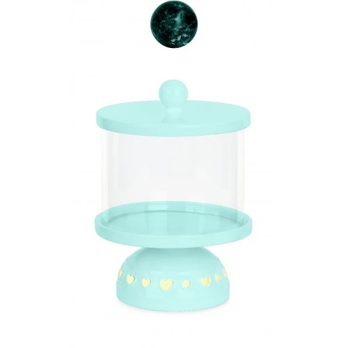 CONT.AZZURRO CON COPERCHIO E LED