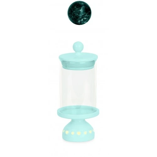 CONT.AZZURRO CON COPERCHIO E LED