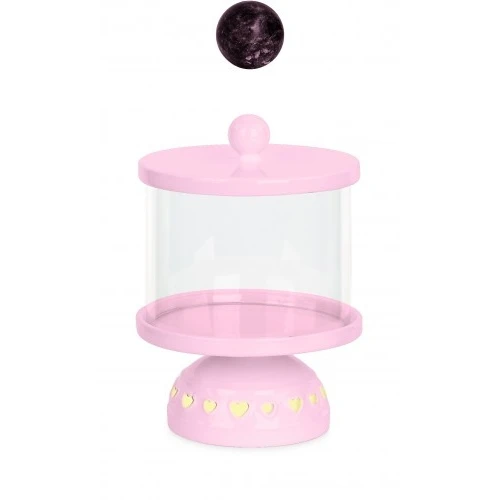 CONT.ROSA CON COPERCHIO E LED