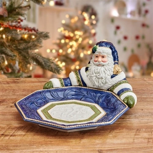 COPPA BABBO NATALE CERAMICA BLU