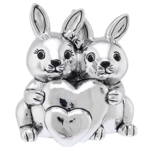 COPPIA DI CONIGLI CON CUORI