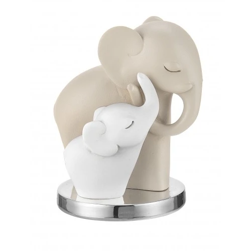 COPPIA ELEFANTINI H. 9,5 NOCCIOLA