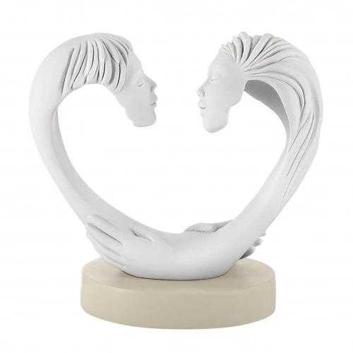 COPPIA FACE CUORE 14X14 BIANCA BEIGE