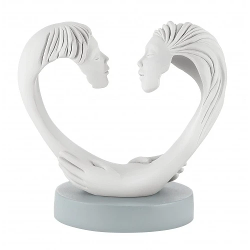 COPPIA FACE CUORE 14X14 BIANCA AZZURRA