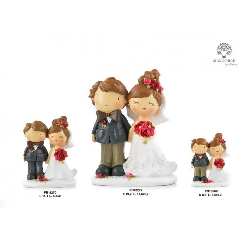 COPPIA SPOSINI SPIRITOSI 8.5 CM. RESINA