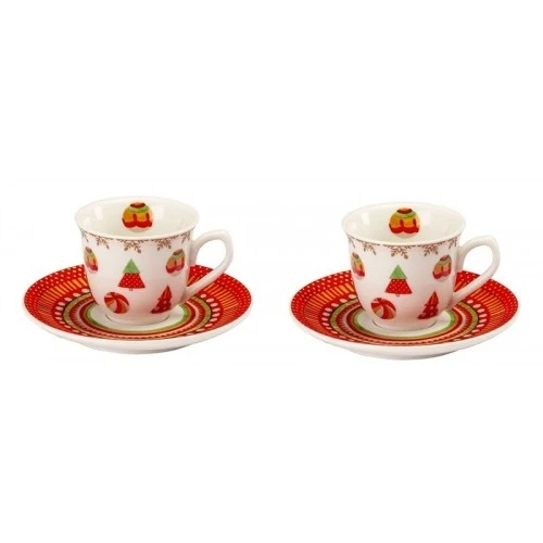 COPPIA TAZZE CAFFE' - DECORAZIONE NATALE