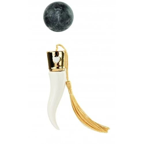 CORNETTO BIANCO CON NAPPINA ORO