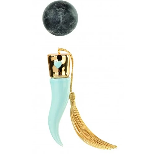 CORNETTO CELESTE CON NAPPINA ORO