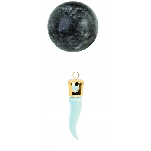 CORNETTO CELESTE CON INSERTO ORO