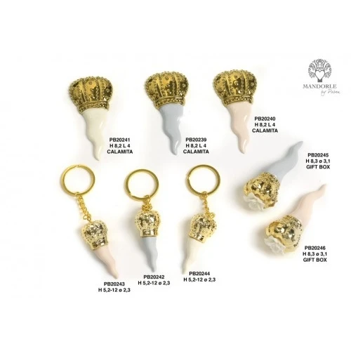 CORNETTO PORTAFORTUNA ROSA 8.2 CM. PORCELLANA CALAMITA