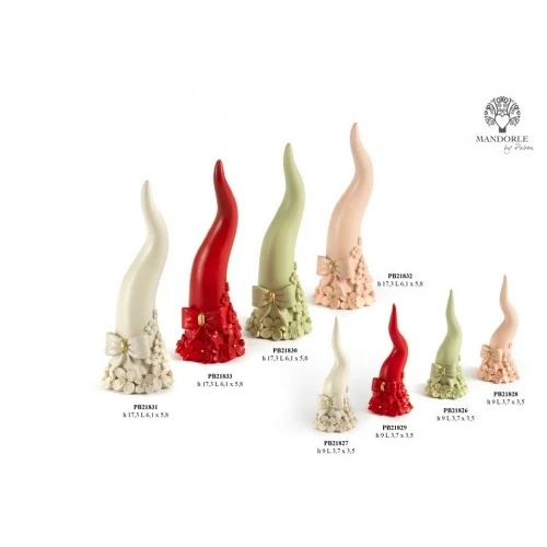 Bomboniera Cornetto portafortuna in resina cm.9 - Rosso