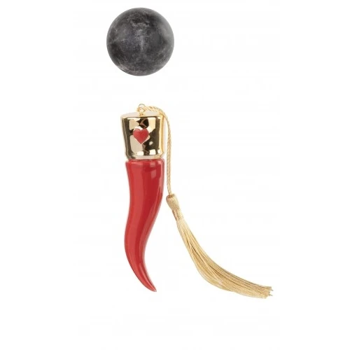 CORNETTO ROSSO CON NAPPINA ORO